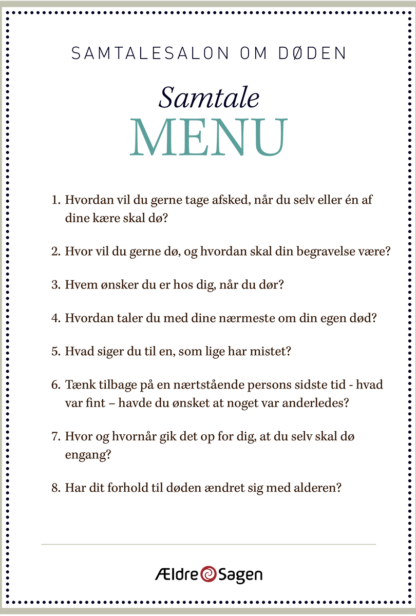 Samtalemenu til samtalesalonen