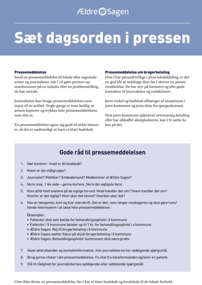 Fokuseret indsats - sæt dagsorden i pressen 2023