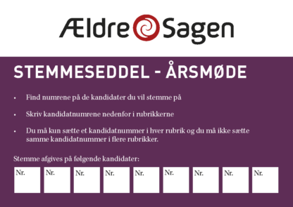 Stemmesedler - til brug ved det lokale årsmøde