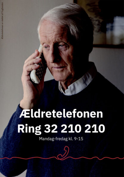 Ældretelefonen postkort - mand på forsiden