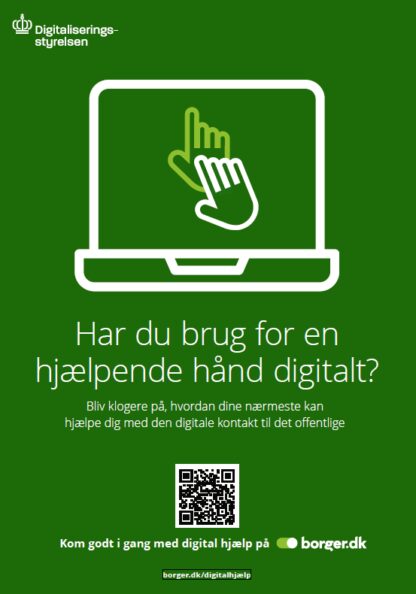 Har du brug for en hjælpende hånd - digitalt. Plakat