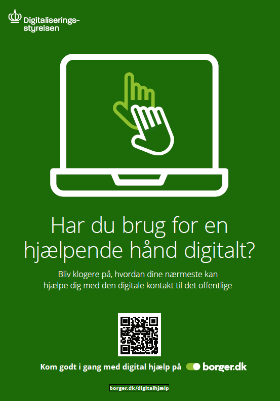 Har du brug for en hjælpende hånd - digitalt. Plakat
